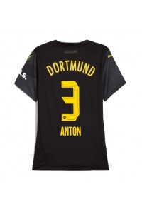 Borussia Dortmund Waldemar Anton #3 Voetbaltruitje Uit tenue Dames 2024-25 Korte Mouw